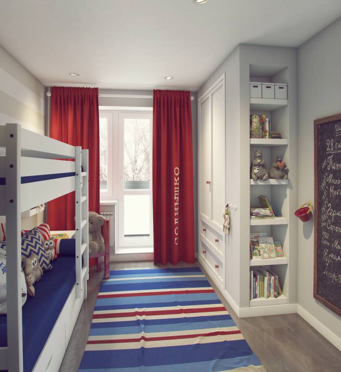 design dětského pokoje 9,5 metrů čtverečních. m
