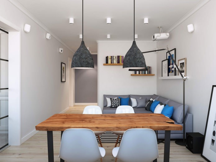 design moderní obývací pokoj-jídelna