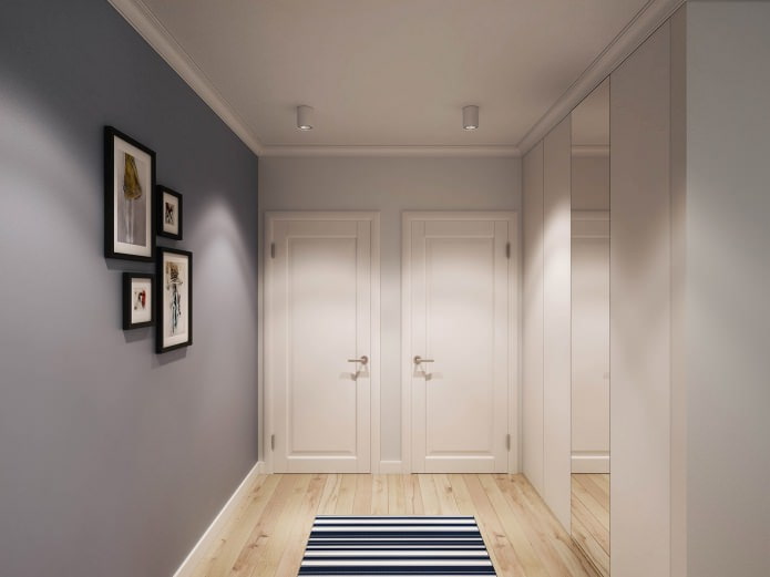 design de corredor em um apartamento de 90 metros quadrados. m