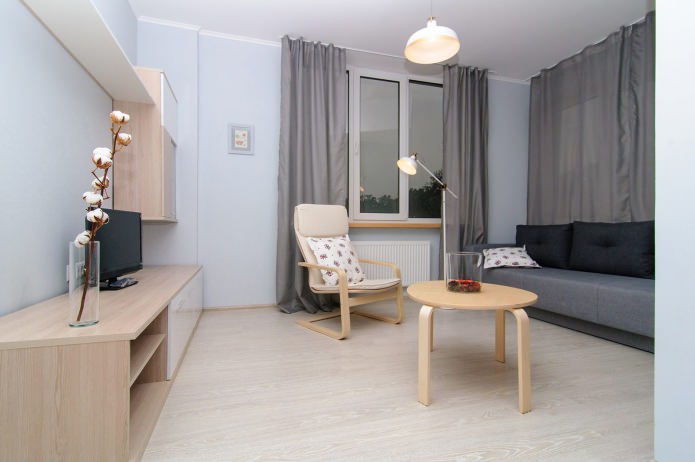 Wohnzimmer im Design eines Studio-Apartments