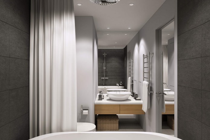 moderni kylpyhuone sisustus 4,7 neliömetriä. m.