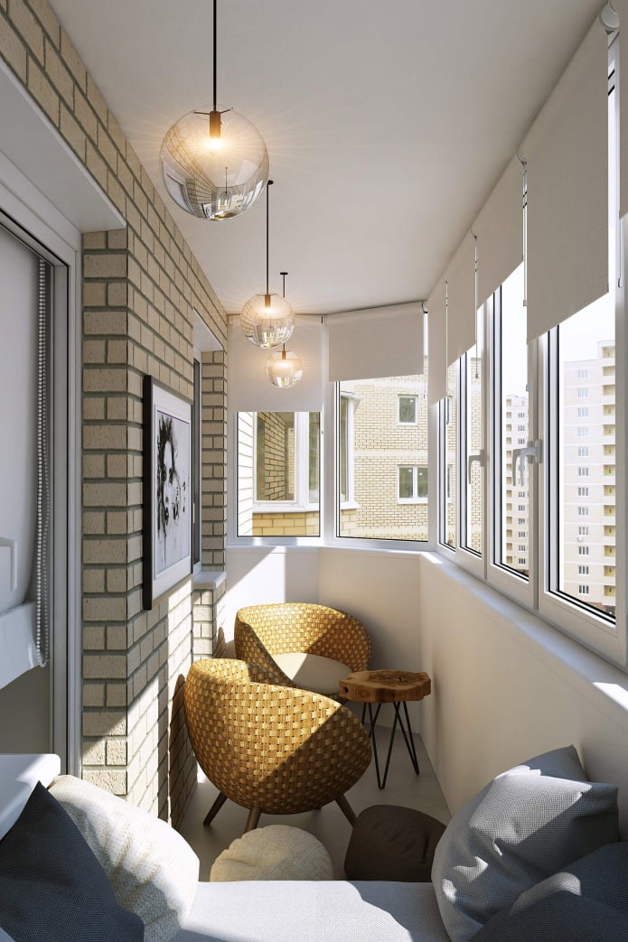 balcon design avec un coin salon de 6,5 mètres carrés. m