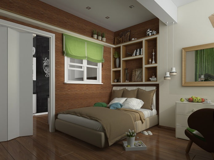 ห้องนอนในโครงการออกแบบตกแต่งภายในอพาร์ทเม้นท์