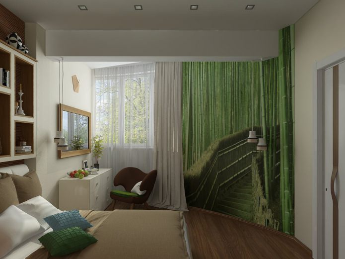 guļamistaba dzīvokļa interjera dizaina projektā