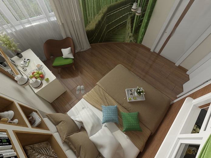dormitorio en un proyecto de diseño de interiores de apartamentos