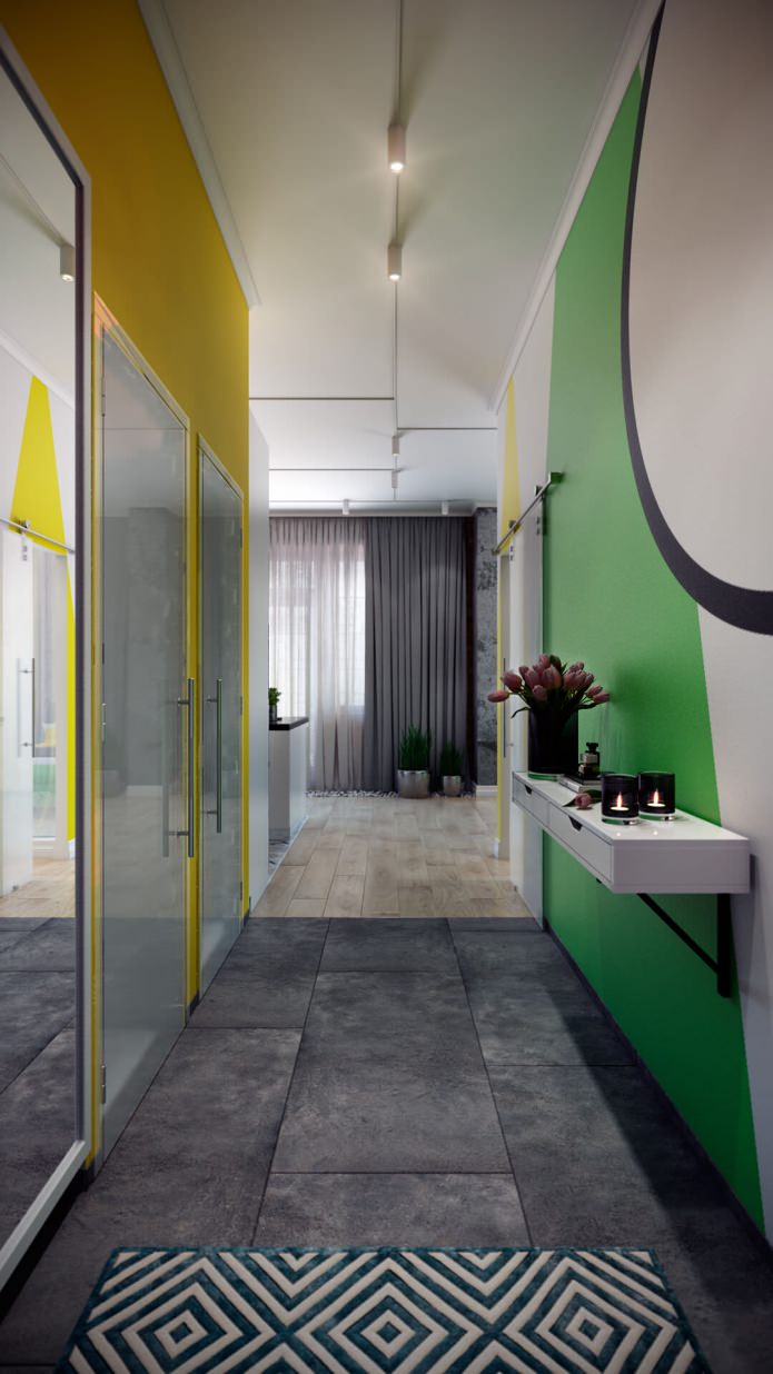 corredor no interior de um apartamento moderno e elegante