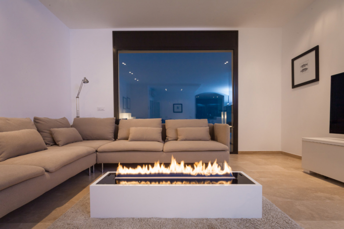 Freestanding floor fireplace