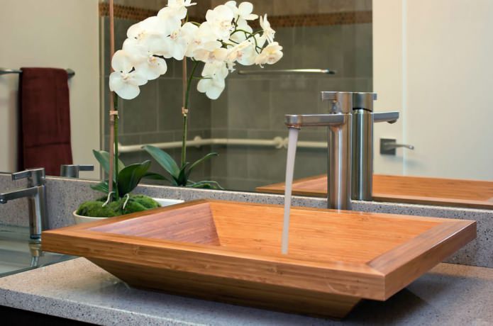 wooden bathroom sink