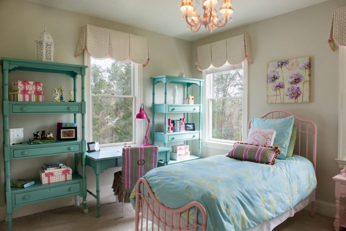 Tiffany color in a nursery interior