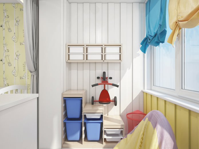 Kinderzimmer kombiniert mit einer Loggia
