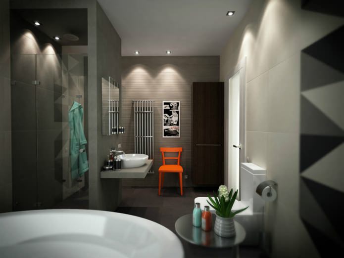 disseny d'un bany combinat amb un lavabo