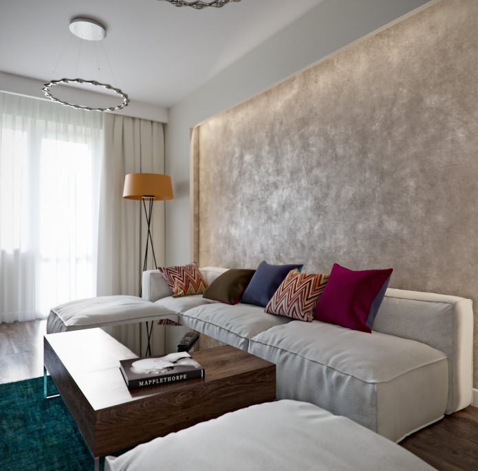 design obývacího pokoje 17,7 metrů čtverečních m