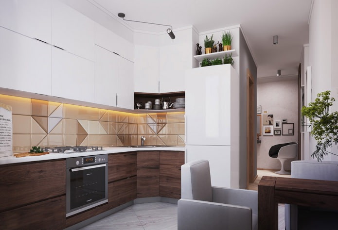 kök i en lägenhet på 40 kvadratmeter. m.