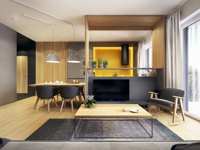 El disseny de la cuina-saló de l'apartament