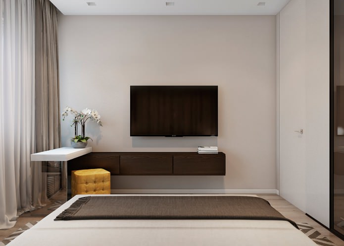 guļamistaba modernajā dzīvokļa interjerā