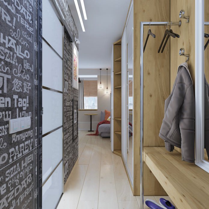 interior design of a small apartment of 18 sq. m