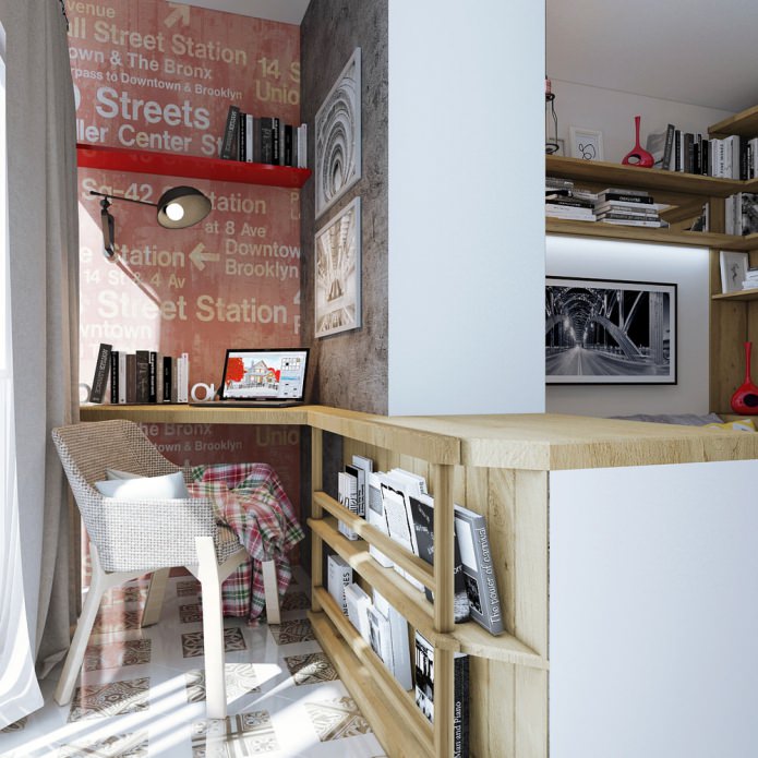 Balcon sur un studio compact de 18 m². m