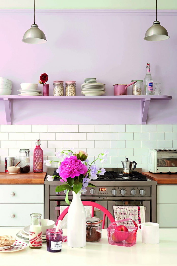 projeto da cozinha lilás