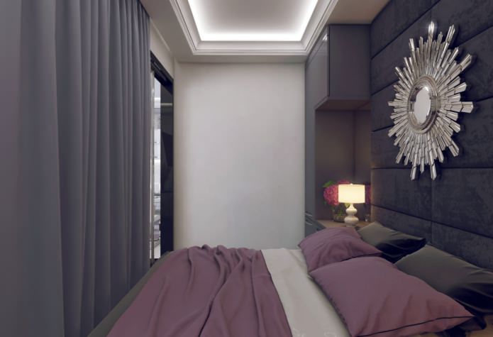 Diseño de dormitorio en un apartamento de 46 metros cuadrados. m