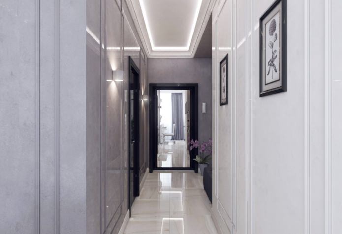 o design do hall de entrada do apartamento é de 46 m². m