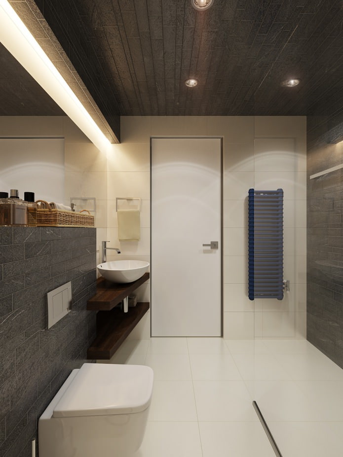 projekt łazienki w apartamencie typu studio