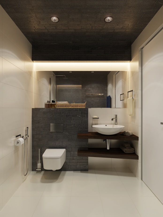 Badezimmerdesign in einem Studio-Apartment