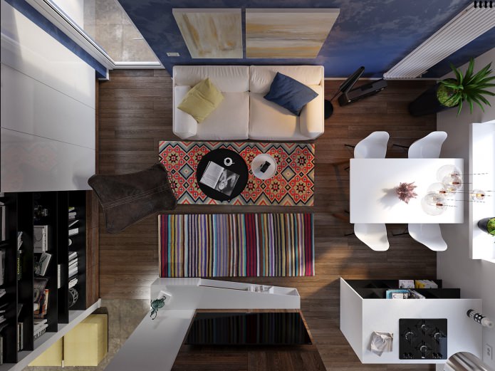 la disposition des meubles dans l'appartement est de 31 m². m