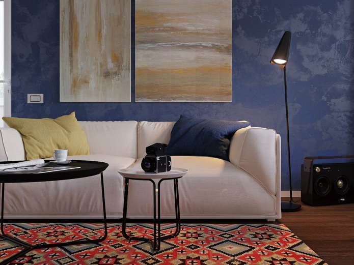 sofa i design af lejligheden er 31 kvadratmeter. m.