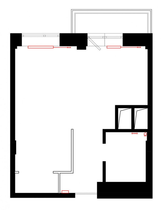 Bố trí một căn hộ studio 33 mét vuông. m