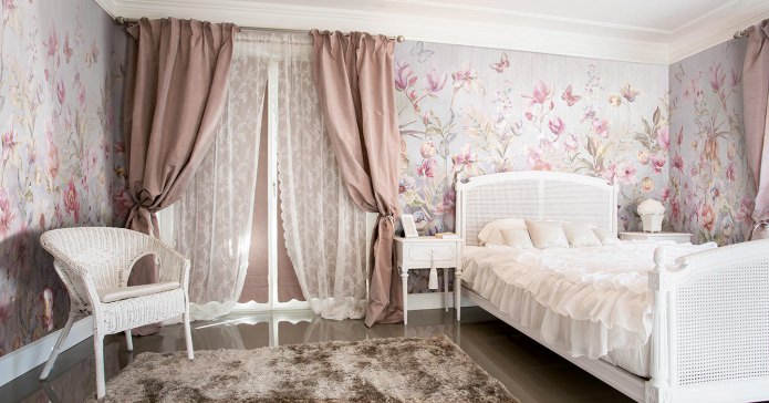 Papier peint à l'intérieur de la chambre: motif floral