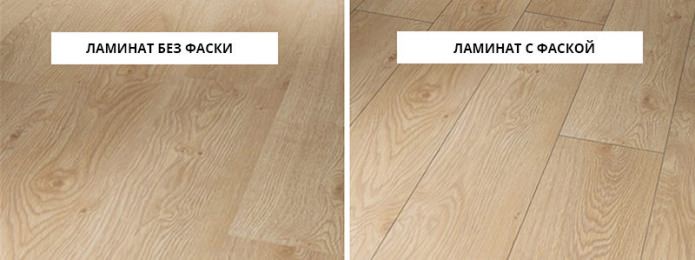 laminate with and without chamfer