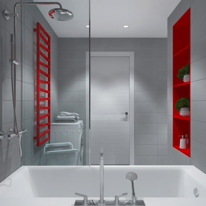 The interior of the bathroom in the apartment is 65 square meters. m