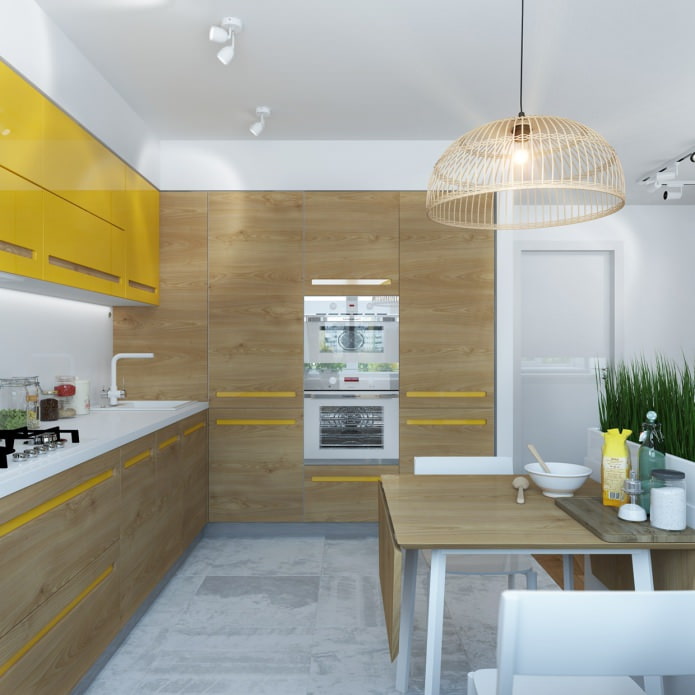 kitchen design in an apartment of 65 sq. m