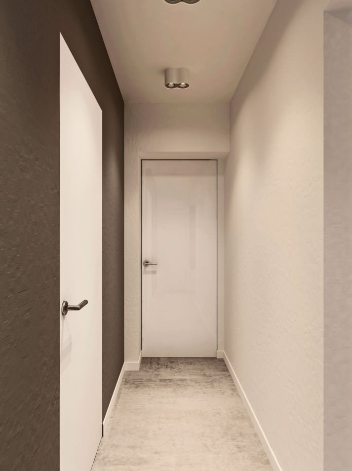 pasillo en el interior de un apartamento de tres habitaciones