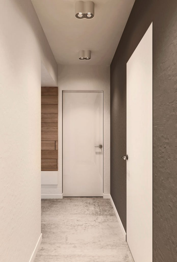 couloir à l'intérieur d'un appartement de trois pièces