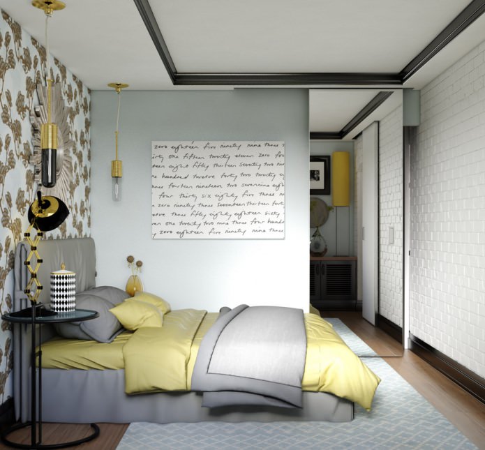 design malé ložnice v bytě Khrushchev