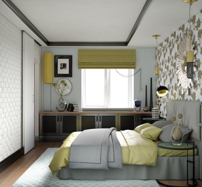 Kruşçev dairede küçük bir yatak odası tasarımı