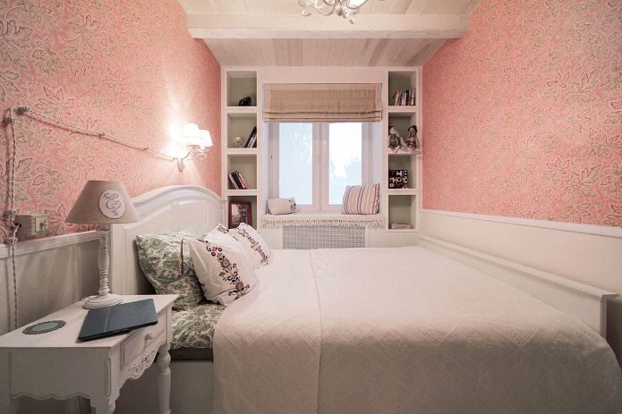 remont sypialni w dwupokojowej Prowansji w stylu Chruszczowa