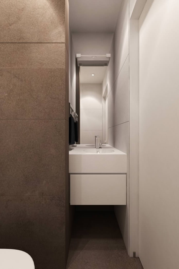 badeværelse i designprojektet for en 3-værelses lejlighed