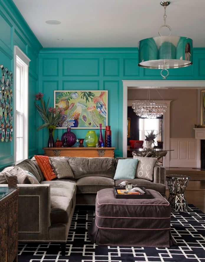 Tiffany barva v interiéru