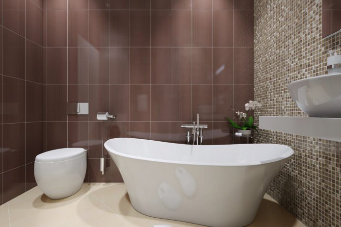 odalı bir dairenin tasarım projesinde banyo