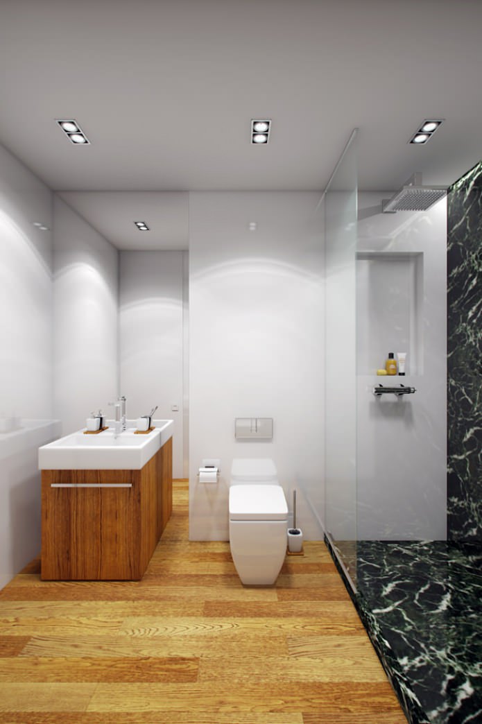 fürdőszoba a lakás belsőépítészeti tervében