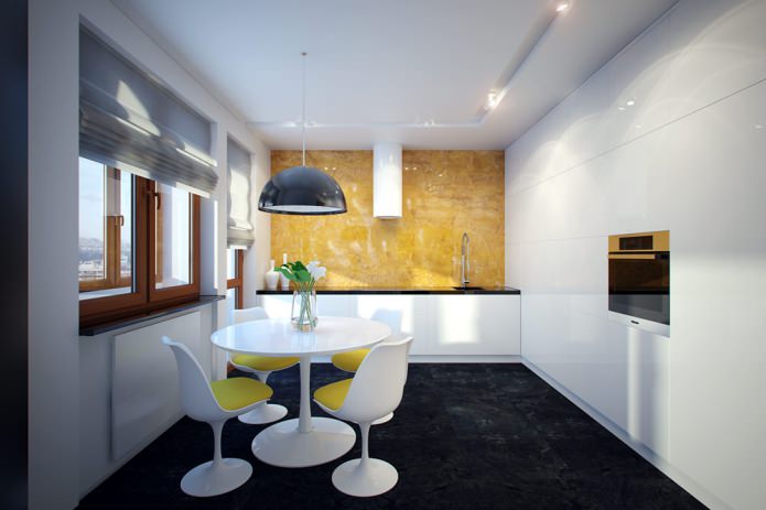 cozinha em um projeto de design de interiores de apartamentos