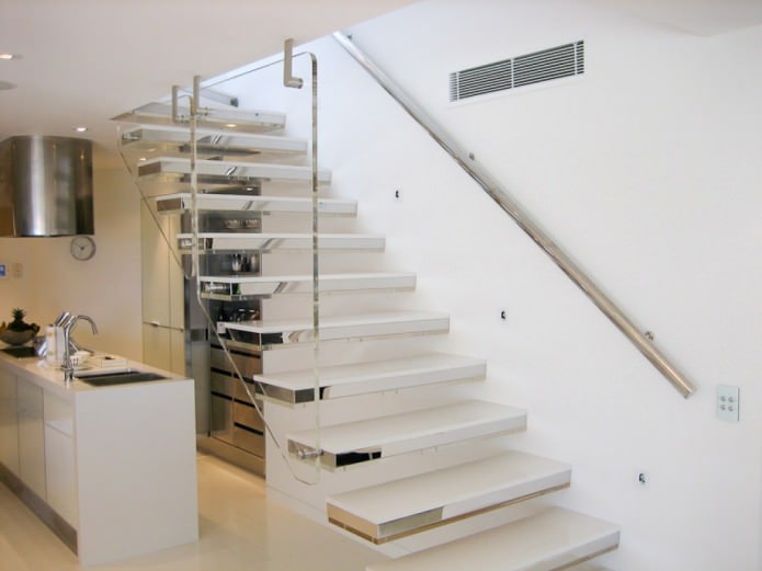 Огледални плочки в дизайна на стълбите