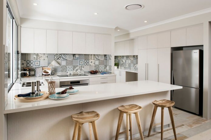 Piastrella patchwork in stile minimalismo in cucina