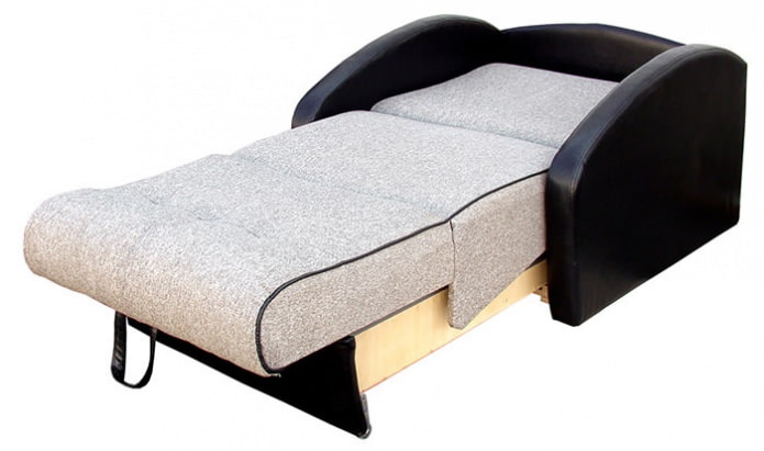 Krēsla gulta ar akordeona mehānismu
