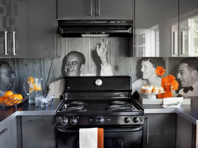 Plastic køkken forklæde med fotoprint