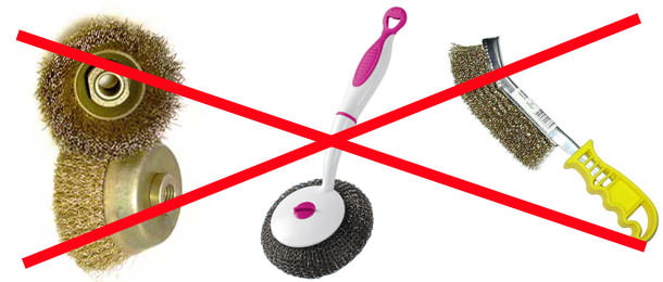 Do not use a hard bristle brush when cleaning ceramic tiles