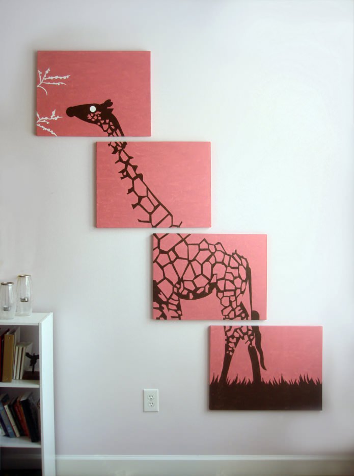 image modulaire avec une girafe