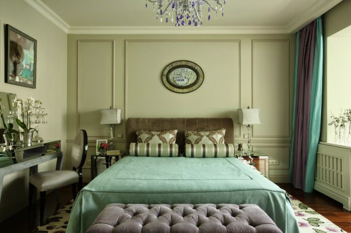 pale green on the walls in the bedroom